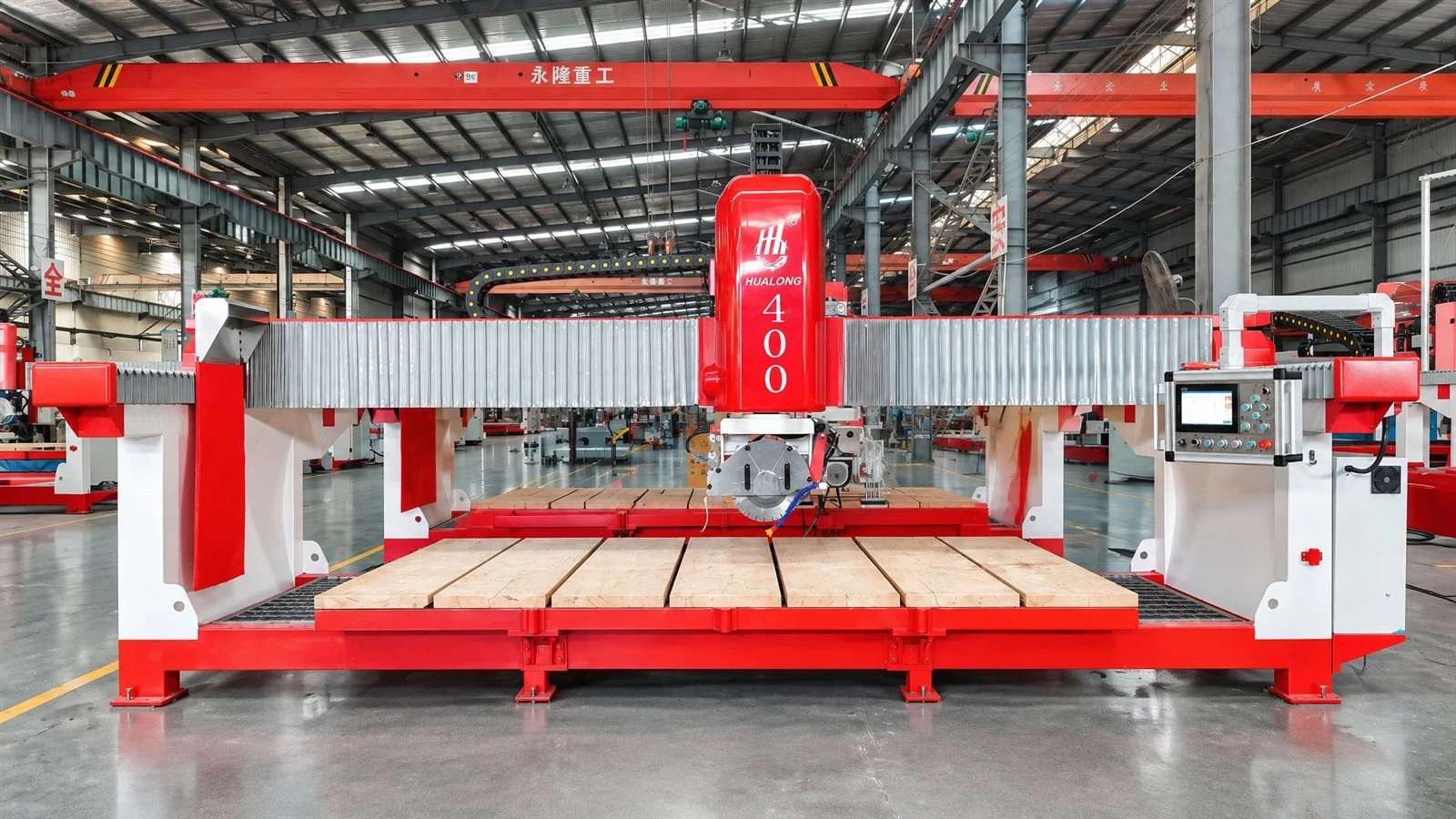 4 axis PLC bridge saw